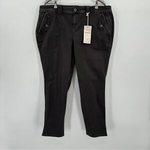 Torrid Military Crop Pants in Black/Gray Plus Size 18 NWT Cotton Stretch